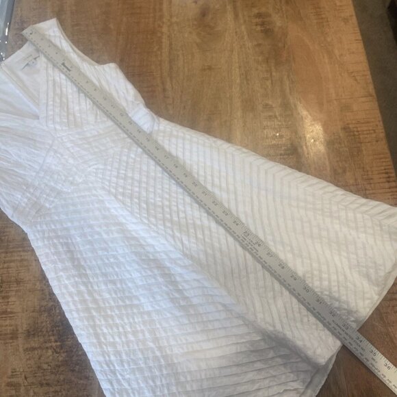 J Crew Dress Women Size 0P Petite White  Sleeveless Lined Textured Easter Spring - Picture 9 of 12